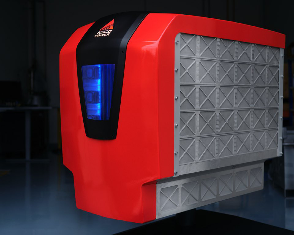 Kuvassa on AGCO Powerin suunnittelema Future Battery Concept sisältää yhteensä 1400 NMC-akkukennoa ja tarjoaa 150 kWh:n kapasiteetin.